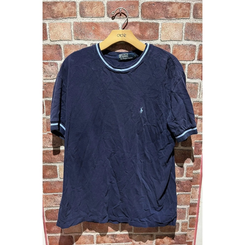 Polo By Ralph Lauren‎ Men's Size L  Short Slv Blue Round Neck Shirt
